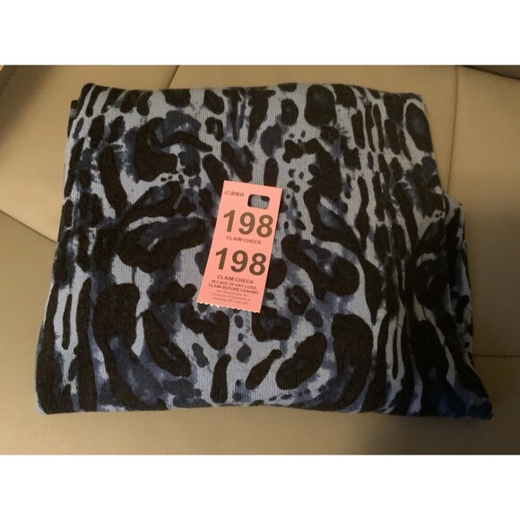 DG2 Diane Gilman 1X Turtleneck Blue Leopard Print Pullover Sweater Dress - Picture 12 of 12